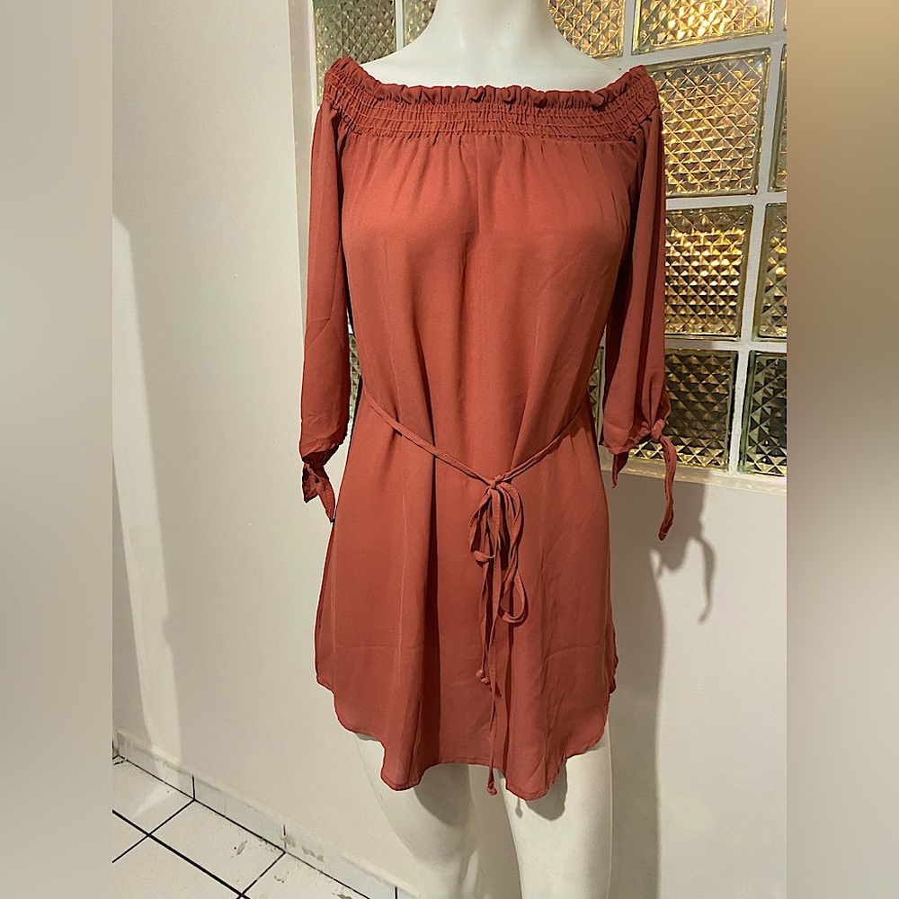✨Beautiful rustic brown spring dress size S